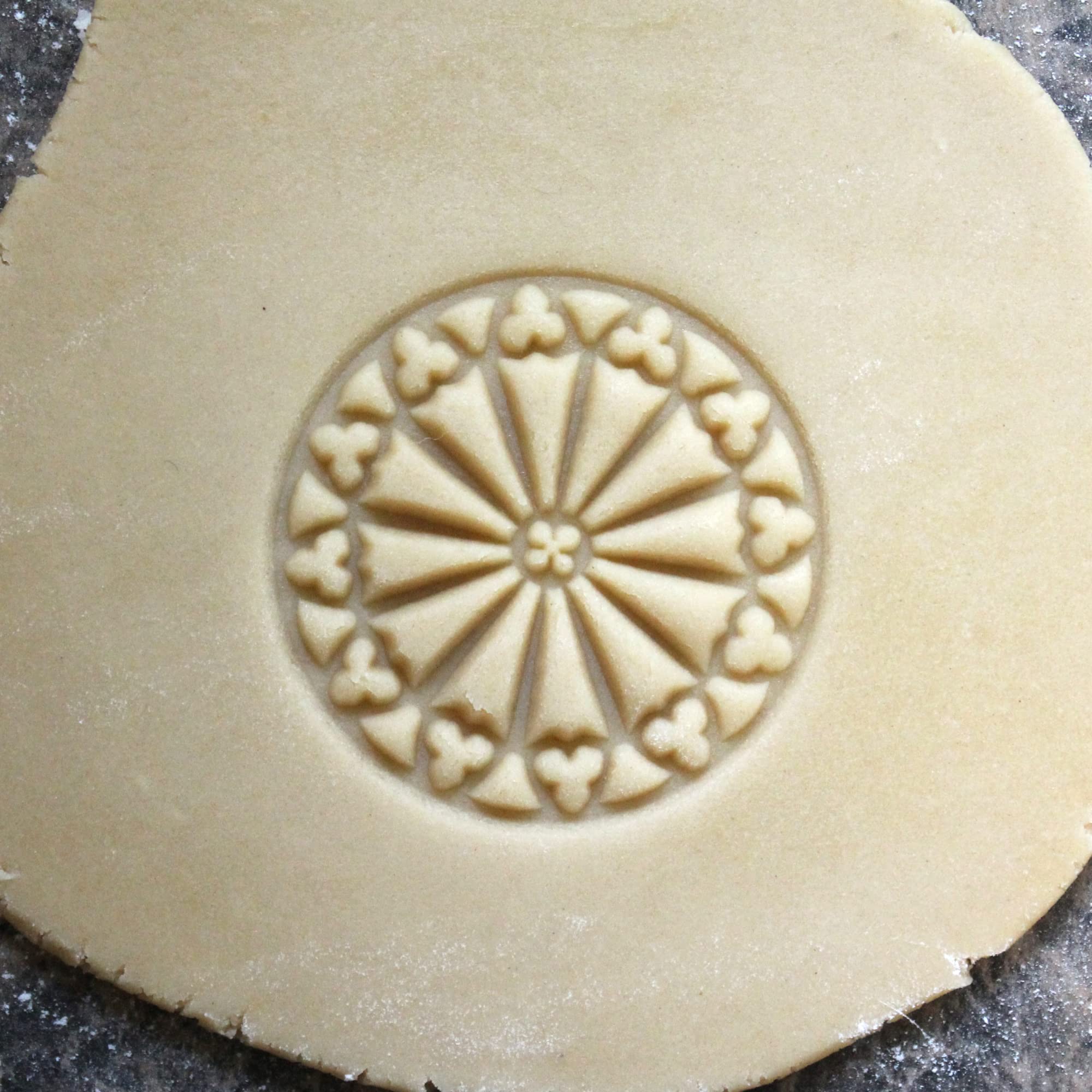 Fun Food Tools, Wood Cookie Stamp, 2.5 Inch (Rose Window CS-003)