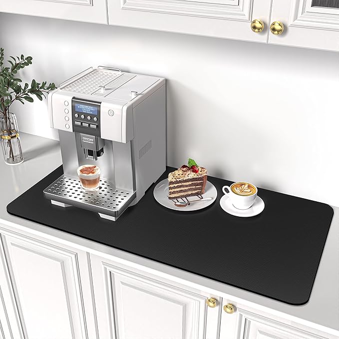 PoYang 24x16 Inch Coffee Mat, Large Dish Drying Mat