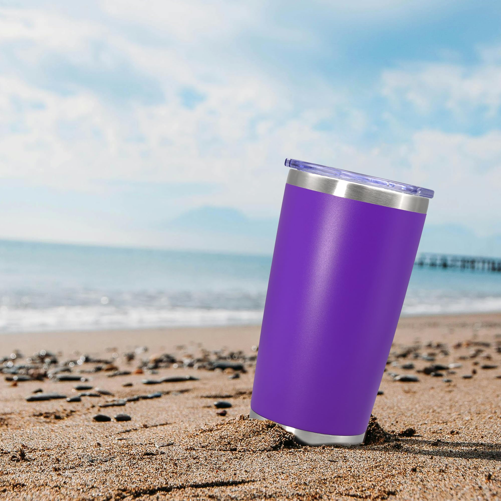 20oz Tumbler Insulated Coffee Tumblers with Lid Stainless Steel Purple 8P