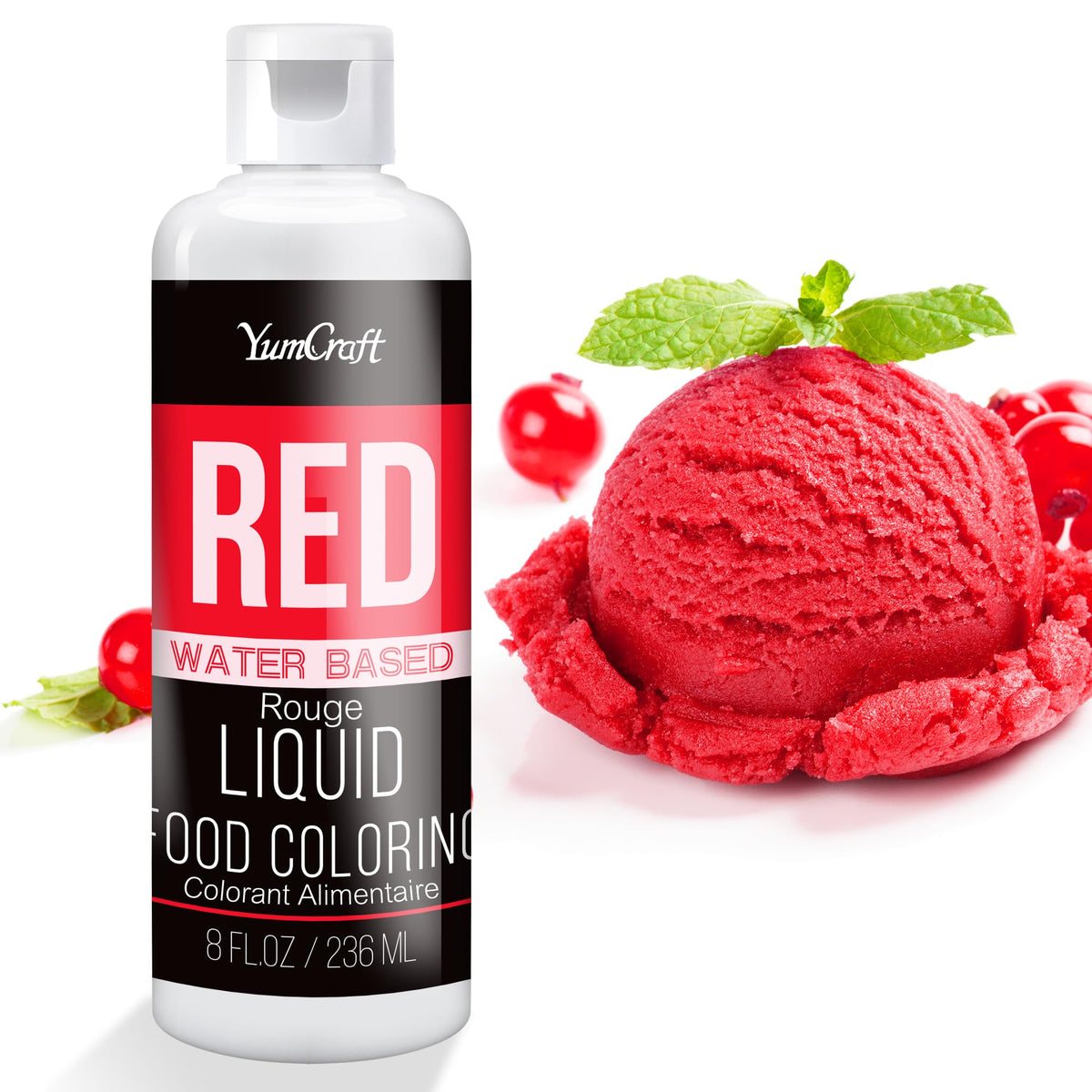 Food Coloring Liquid - Vibrant Color Food Coloring for Cake Decorating, Baking, Easter Egg, Icing - Tasteless Food Color Dye for Fondant, Cooking, Airbrush (Red velvet, 8 Fl.oz)