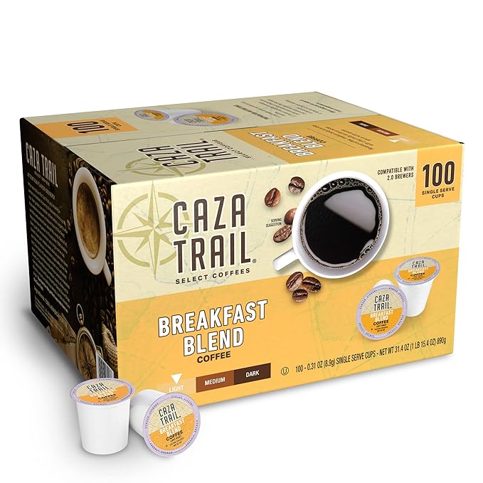 Caza Trail Coffee Pods, Blonde Roast, Single Serve (Packing May Vary)