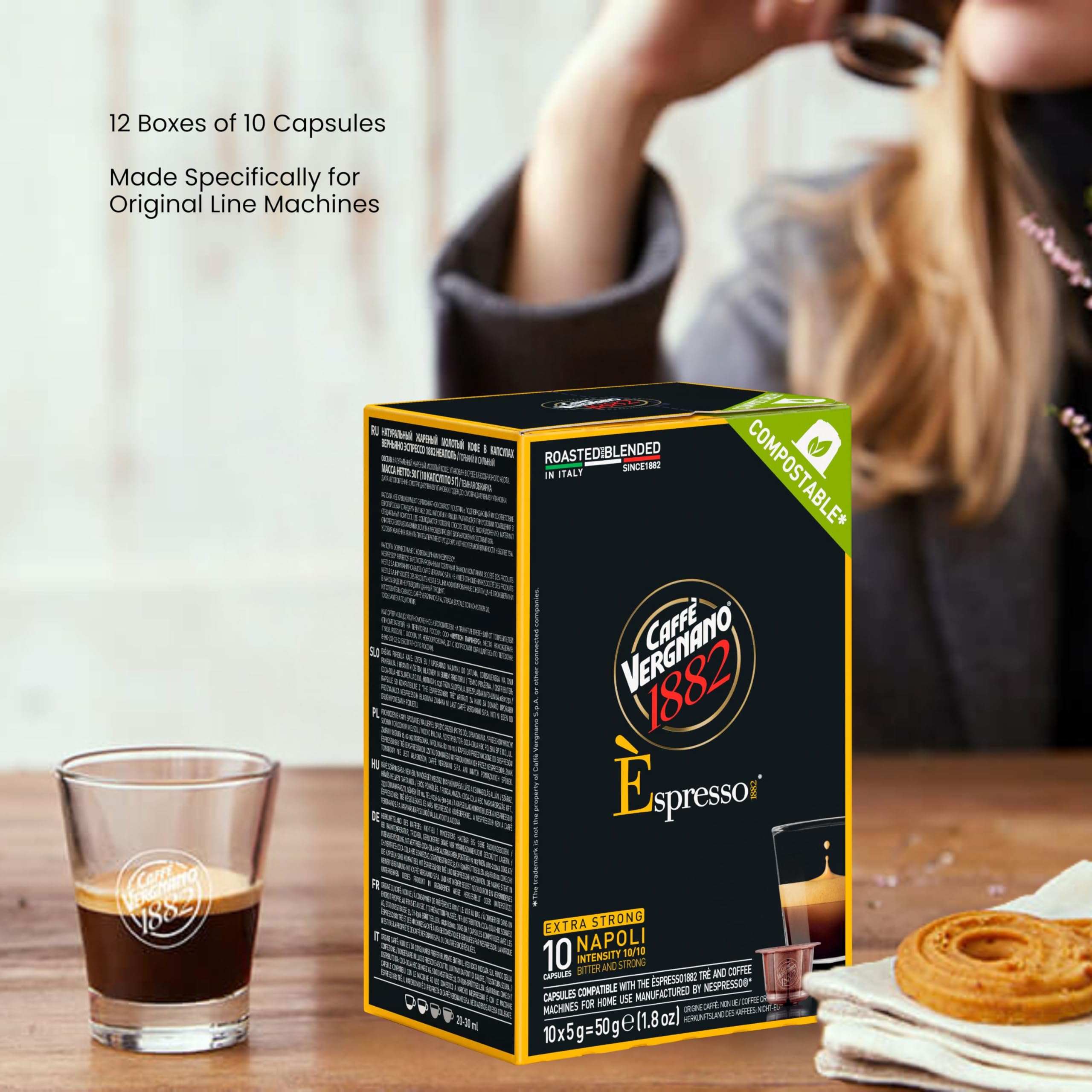 Caffe Vergnano Napoli Espresso Pods, Nespresso Original Compatible, 120 Ct