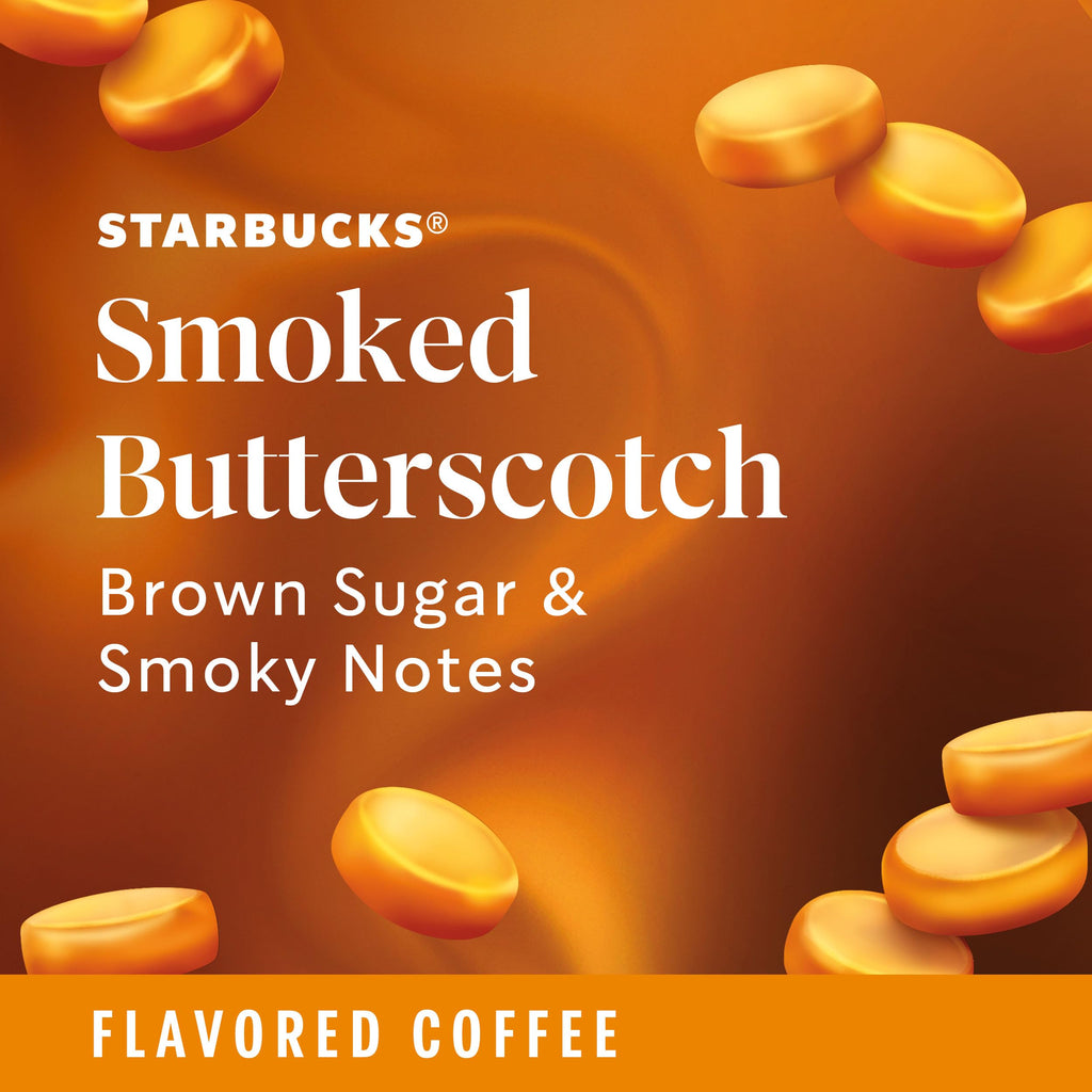 Starbucks K-Cup Coffee Pods, Smoked Butterscotch Flavored Coffee for Keurig Brewers, 100% Arabica, Limited Edition, 1 Box (10 Pods)