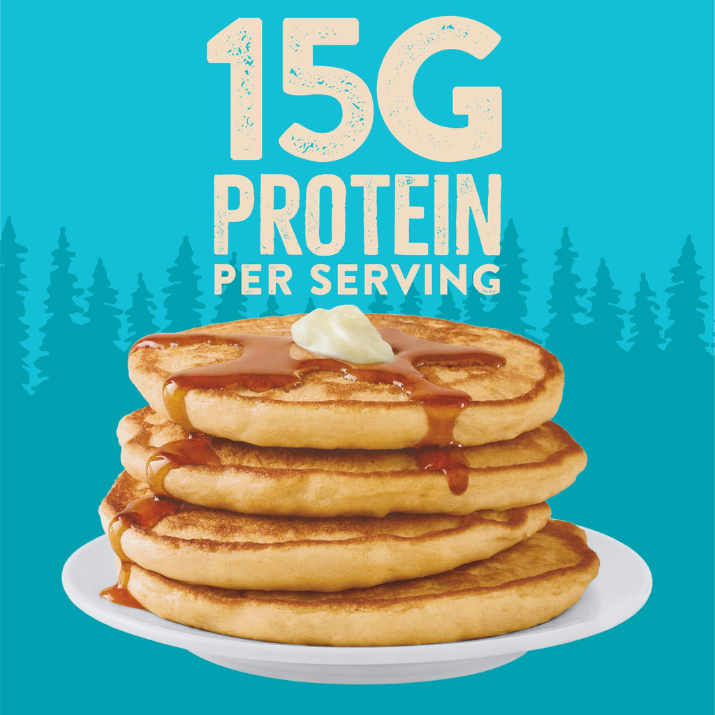 Krusteaz Protein Pancake Mix, Buttermilk Pancake Mix, 100% Whole Grain Flour & 15g of Protein Per Serving, Also Makes Waffles, Just Add Water 20 Ounce (Pack of 2)