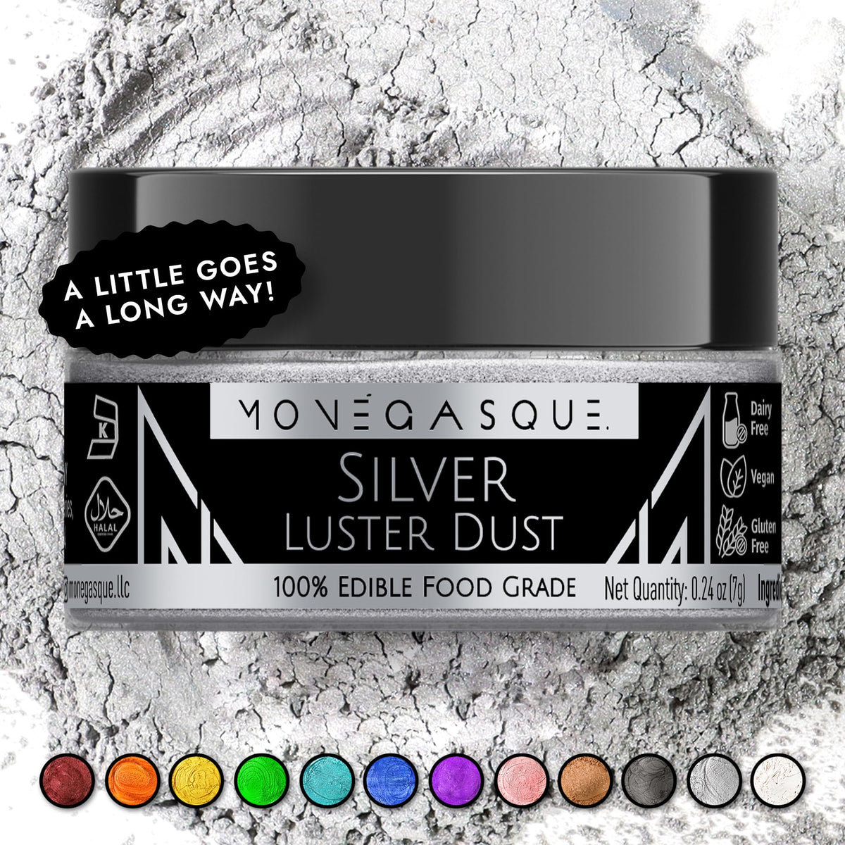 MONÉGASQUE Lavender Edible Glitter for Drinks & Cakes, Drink Glitter, 10g