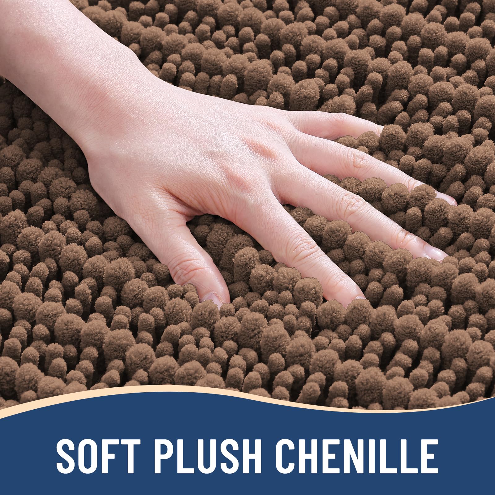Arotive Bathroom Rugs Mat 24x16, Soft Absorbent Chenille Shaggy Bath Mat