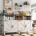 knoworld Buffet Sideboard with Storage Farmhouse, Large Kitchen Storage Cabinet Wood Coffee Bar Cabine Buffet for Kitchen, Dining Room, Living Room, 55in, White