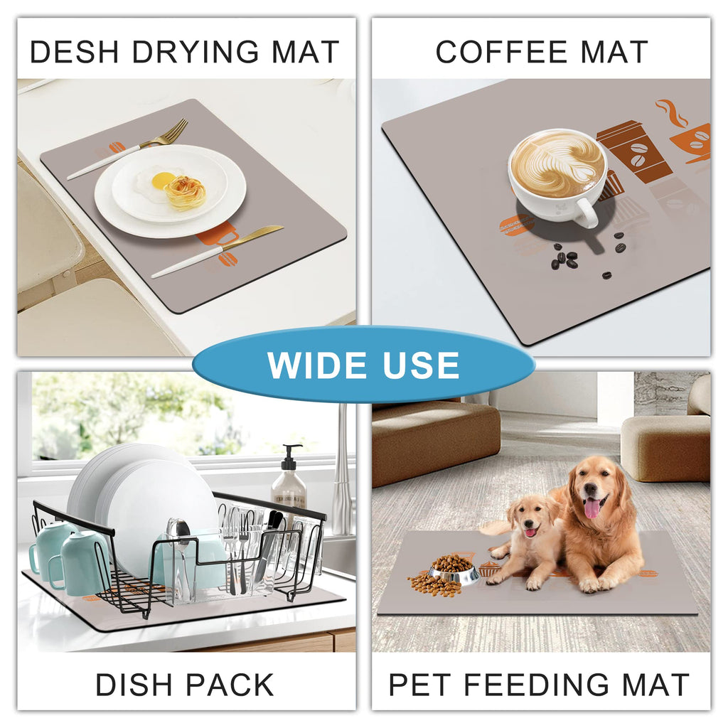 Golener Thick Coffee Maker Bar Mat Countertop,Quick dry mat,Bar Drying Mat,Coffee Bar Tray for Countertop,Coffee Nook Mat,Spill Mat