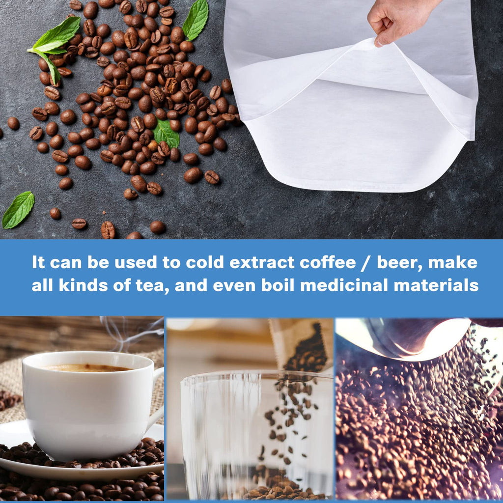 50 Pack Cold Brew Coffee Filters, 20" X 20" Commercial Bags, Brew Up To 5 LBS Coffee, Filter Bag, 5 Gallon