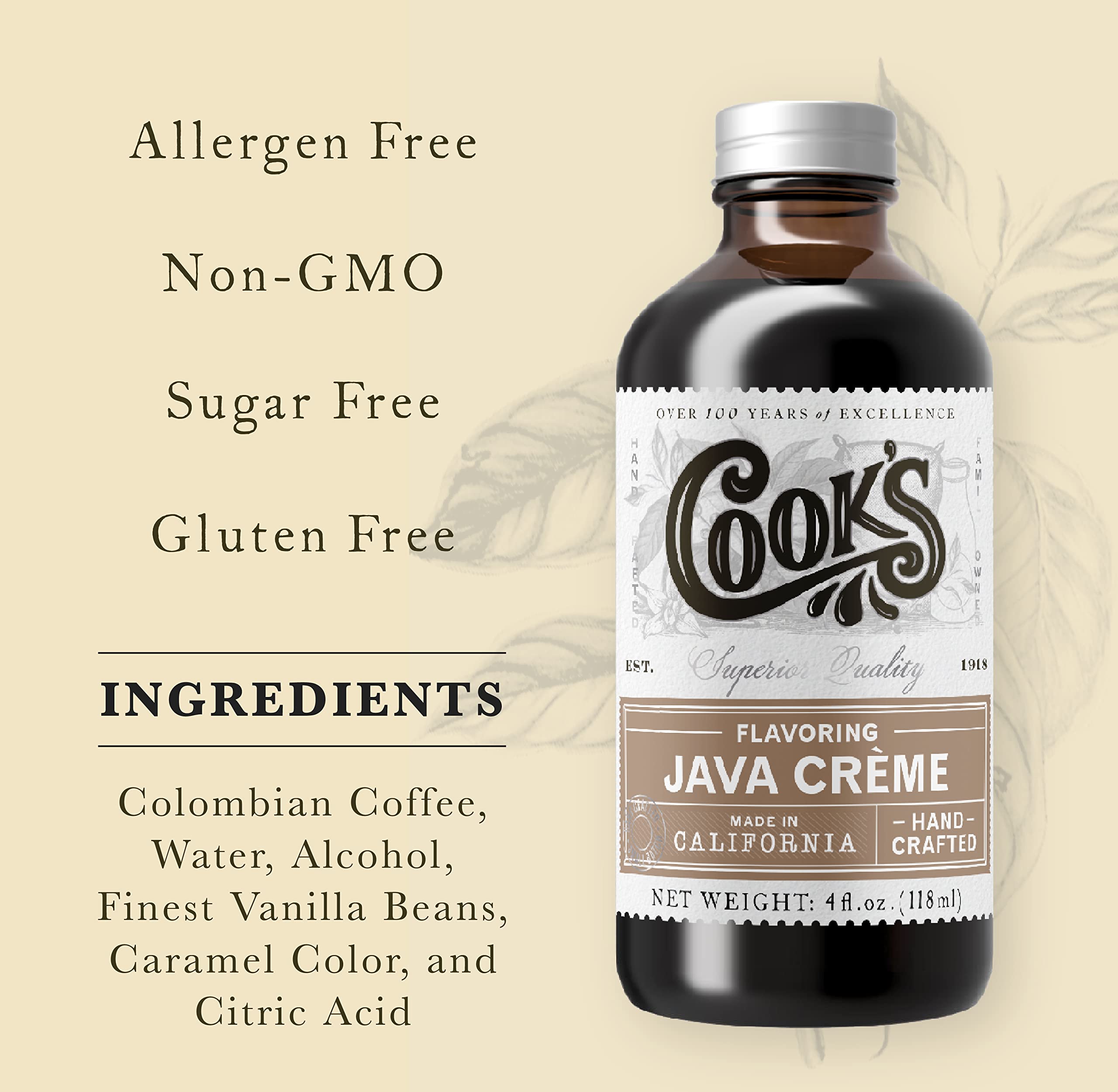 Cook's Java Creme Flavor for Coffee & Baking, 16 oz