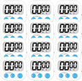 ZILLEEN Kitchen Timer Digital with Magnetic Back for Kids Classroom, White 12 Pack