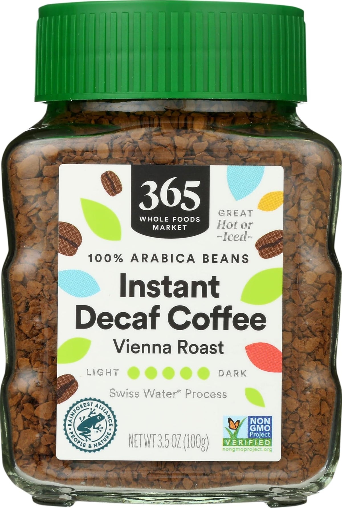 365 by Whole Foods Market, Decaf Instant Coffee, Dark Vienna Roast, Swiss Water Process, 3.5 Ounce