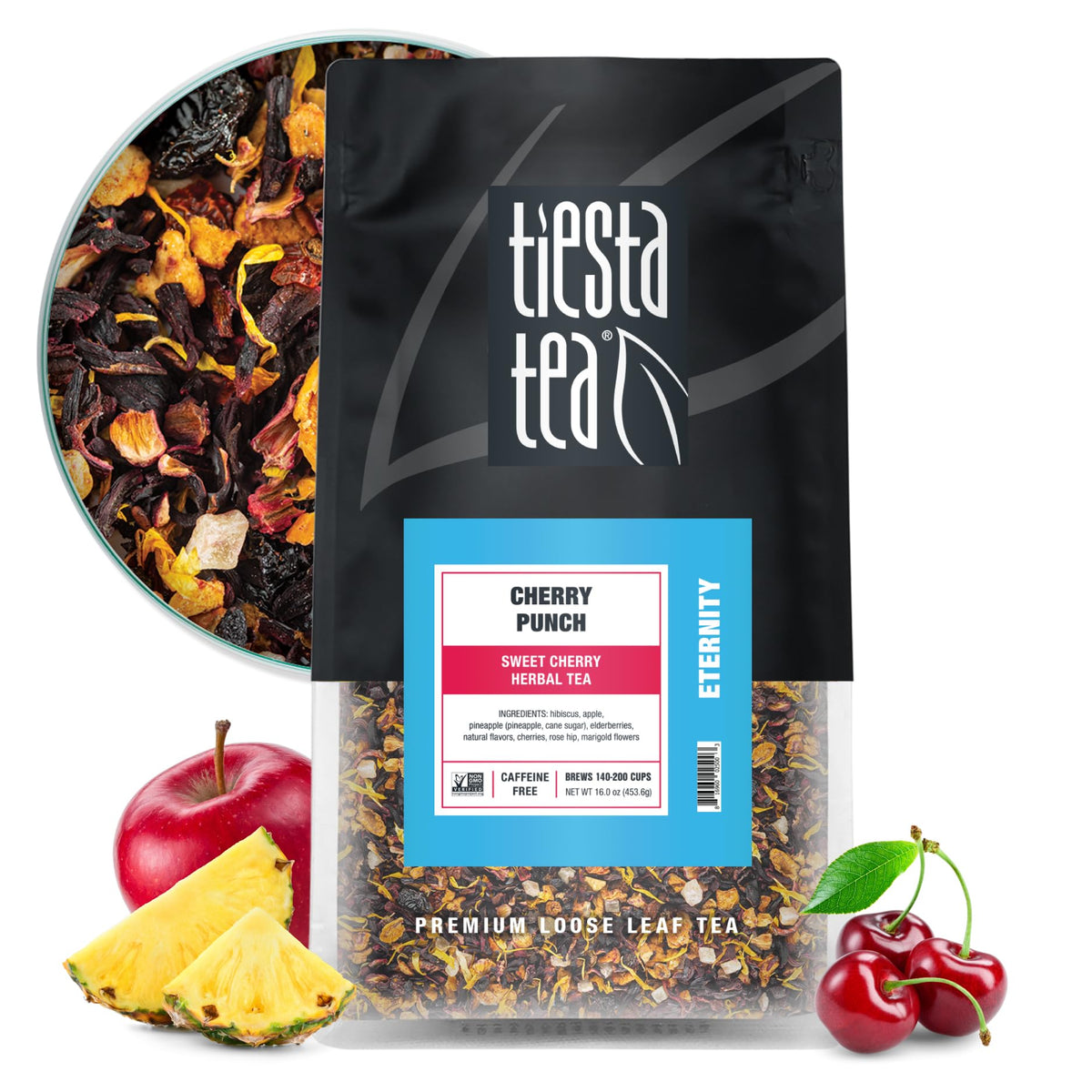 Tiesta Tea Strawberry Kiwi Herbal Tea Loose Leaf Fruit Tea Blend 16oz