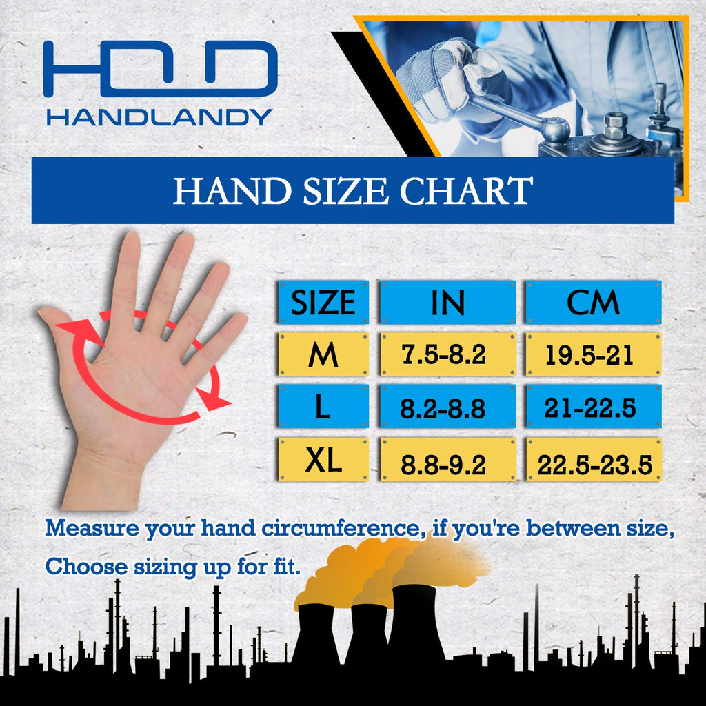 HANDLANDY Work Gloves for Men & Women, Utility Mechanic Working Gloves Touch Screen, Flexible Breathable Gardening Gloves for Yard Maintenance (X-Large, 2 Pairs Black&Blue)