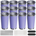 UIRZOTN Travel Coffee Tumbler 20oz, 12 Pack Leakproof Travel Coffee Mug with Lid and Straw, Stainless Steel Double Wall Vacuum Insulated Tumbler for Hot/Iced Drinks (Periwinkle, Textured Matte)