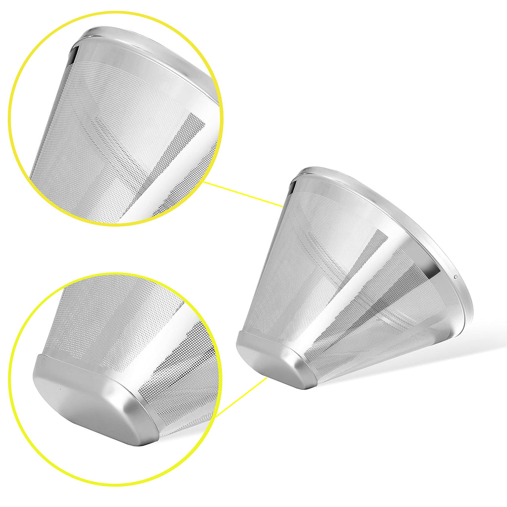 MJULY Reusable #4 Cone Coffee Filters for Ninja Dual Brew Pro Coffee Makers,Compatible with Ninja CFP301 CFP201,8-12 Cup Stainless Steel Basket