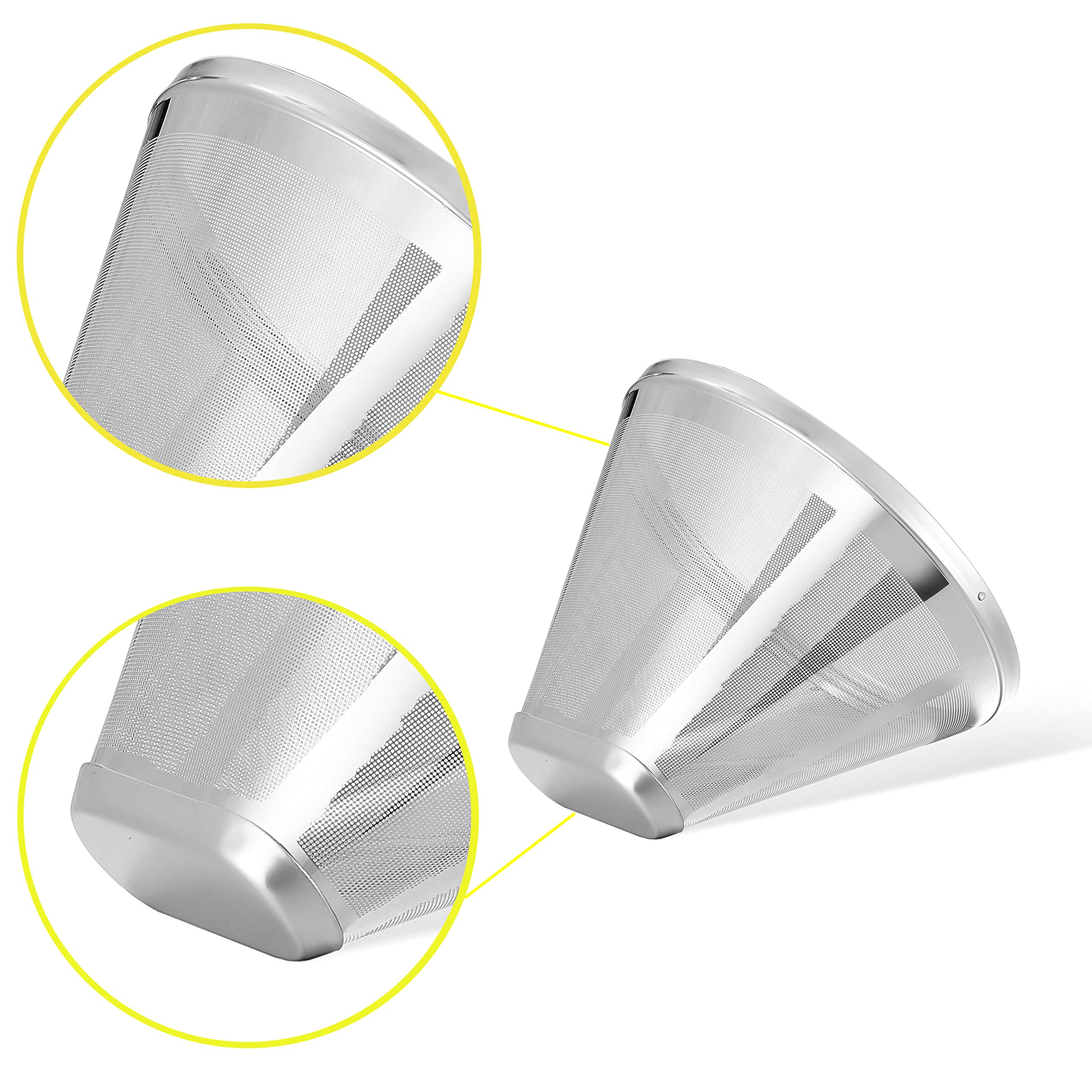MJULY Reusable #4 Cone Coffee Filters for Ninja Dual Brew Pro Coffee Makers,Compatible with Ninja CFP301 CFP201,8-12 Cup Stainless Steel Basket