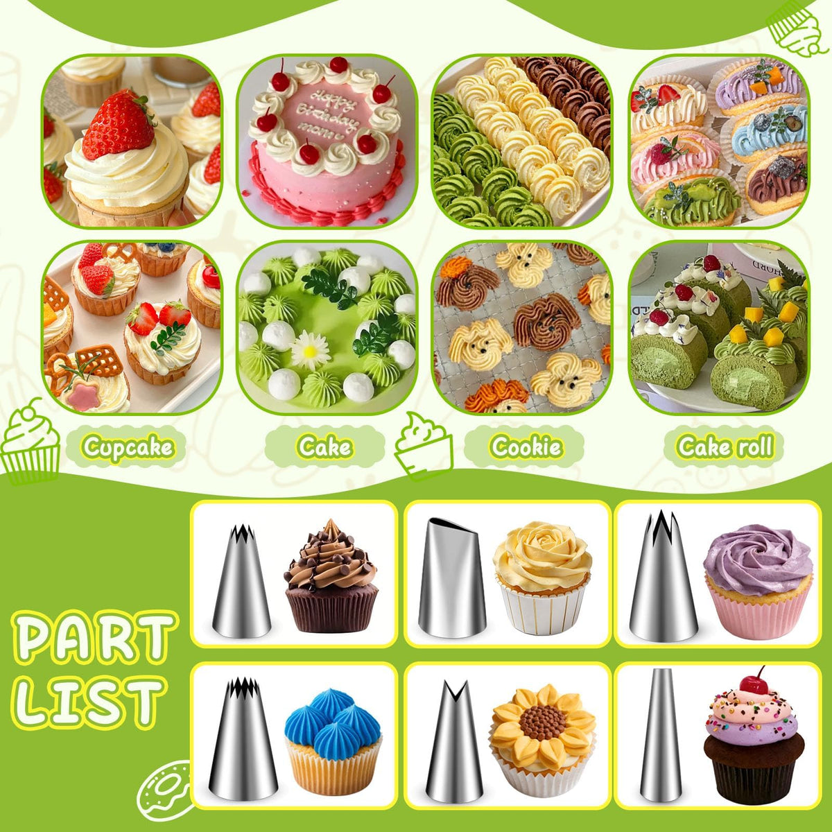 Hendiy Dessert Decorating Syringe Set, Stainless Steel Frosting Kit