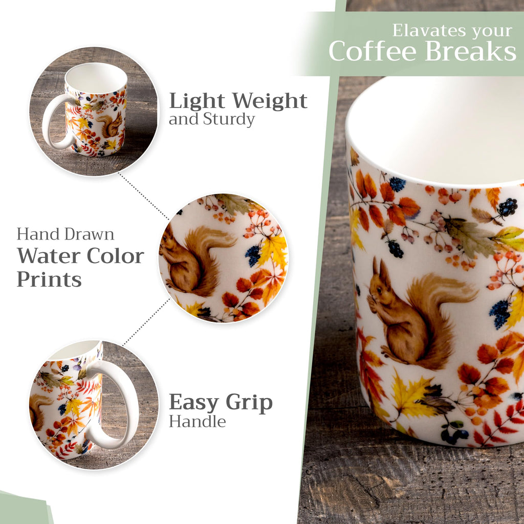 Maison d' Hermine Coffee Mug with Handles Tea Cups (12 Ounce, Pack of 1)