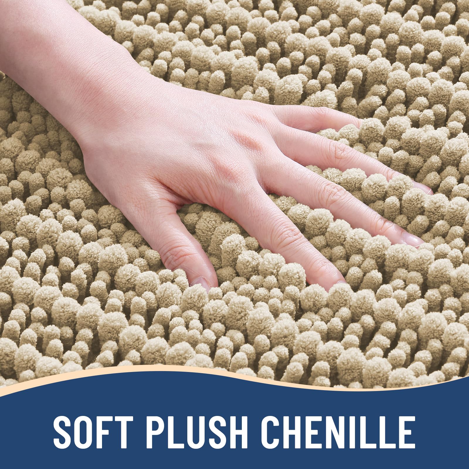 Arotive Bathroom Rugs Mat 70x24, Soft Absorbent Chenille Shaggy Bath Mat