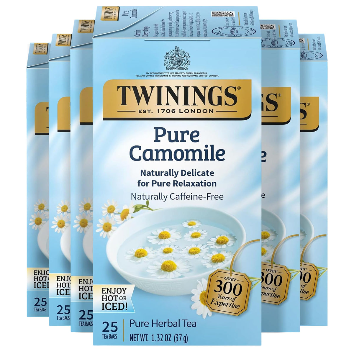 Twinings Decaffeinated English Breakfast Black Tea Individually Wrapped Bags, 25 Count (Pack of 6), Flavourful, Robust, Enjoy Hot or Iced, 150 Teabags