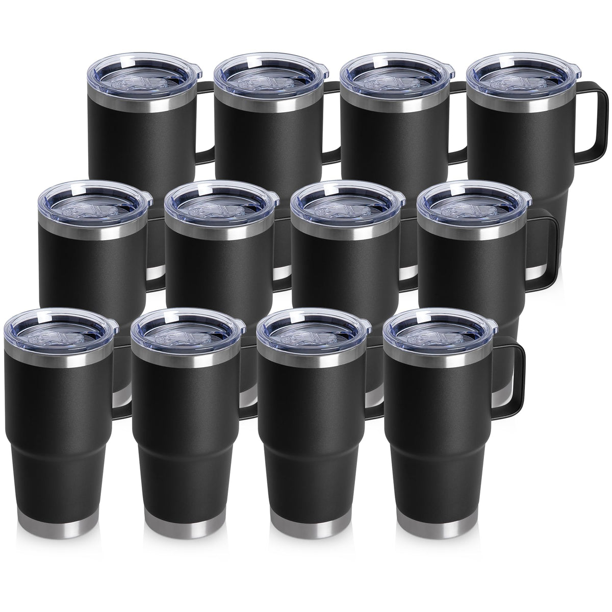 20oz Tumbler with Lid, Stainless Steel Tumbler with Handle, Metal Insulated Travel Coffee Mug with Handle, Double Wall Vacuum Spill Proof Tumbler Cup, Amy Green 1 Pack