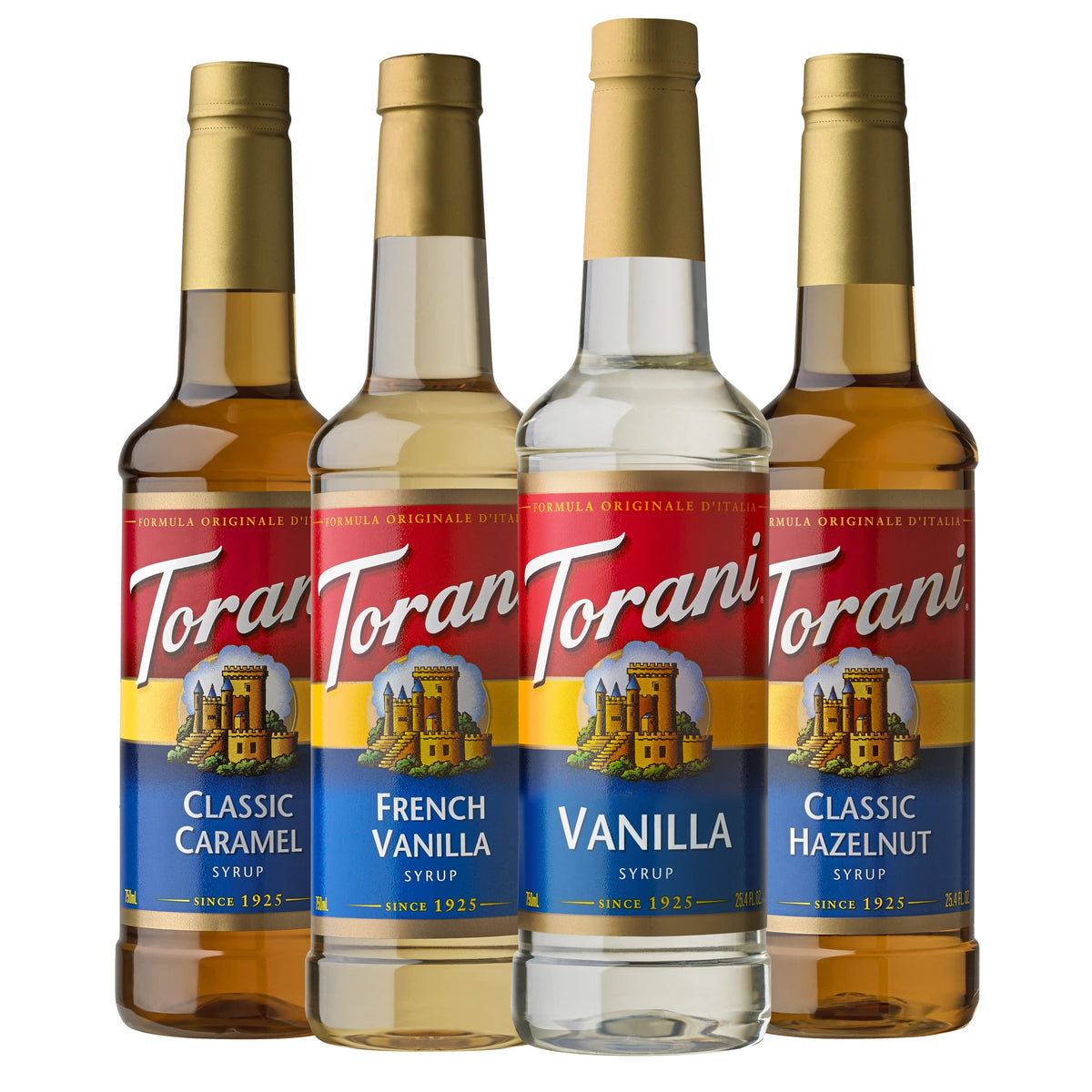Torani Flavored Drink Syrup Coffeehouse Variety Pack, 25.4 fl oz, Set of 4