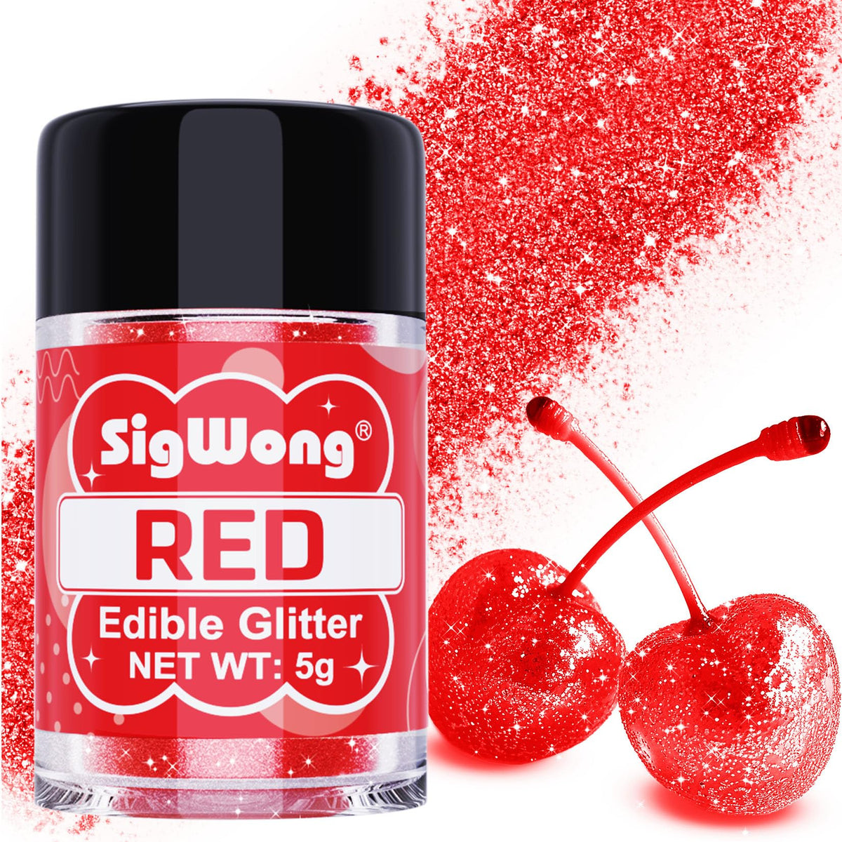 Purple Edible Glitter - 5g Food Grade Cake Decorating Shimmering Glitter, Edible Sprinkle Luster Dust for Drinks, Chocolates, Fondant, Strawberries, Cupcakes, Candy, Easter Cookie - Vegan