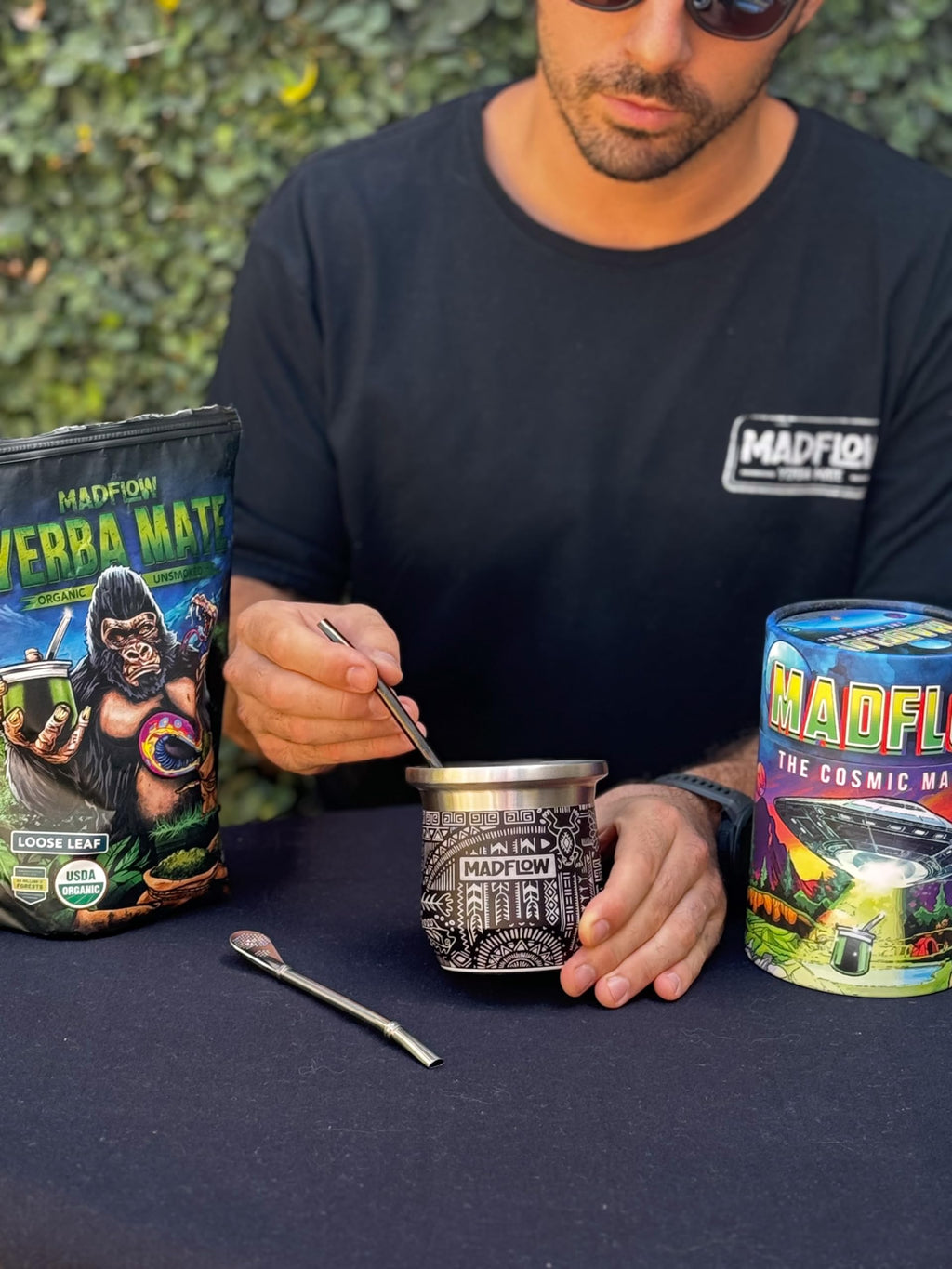 MADFLOW Yerba Mate Cup. Stainless Steel Mate Cup with 2 Bombillas. Double Wall Vacuum Insulated Yerba Mate Gourd. Unique Mate Cup And Bombilla Set