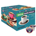 Double Donut Coffee Decaf Dark Roast Coffee Pods, Extra Bold Blend Coffee, Single Serve Coffee For Keurig K Cups Machines, Decaf Dark Roast Coffee in Recyclable Pods, 80 Count