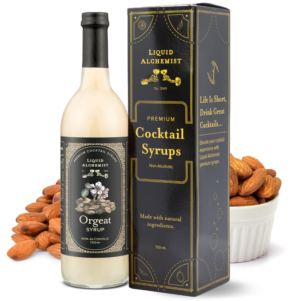 Liquid Alchemist Peach Syrup for Cocktails | Real Ingredients Make our Peach Syrup for Drinks a Perfect Bellini Mix | Small Batch, Non-GMO & Vegan | 25.4 oz Drink Mixer, Pack of 1