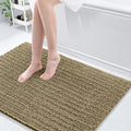 Arotive Luxury Chenille Bathroom Rug Mat, Extra Soft Thick Absorbent Shaggy Bath Rugs, Non-Slip Machine Wash Dry, Plush Bath Mats for Bathroom, Shower and Tub, 44x32, Camel