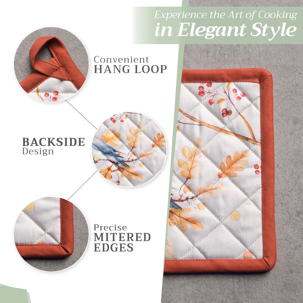 Maison d' Hermine Pot Holders 100% Cotton Potholders (8" x 8", Pack of 2)