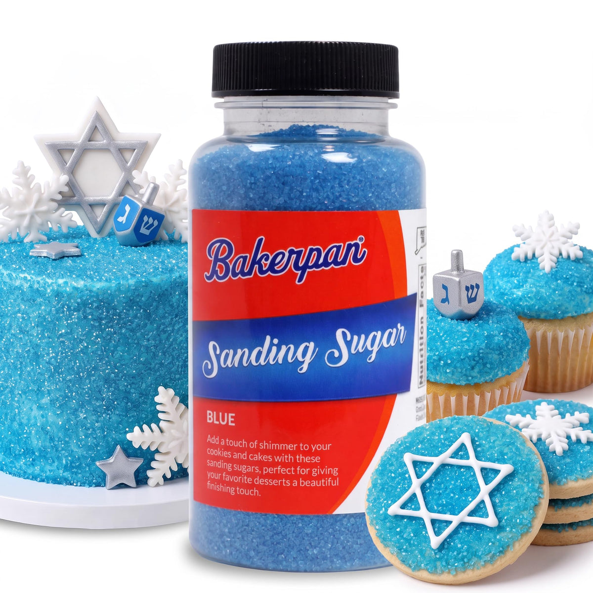 Bakerpan Silver Sanding Sugar for Baking & Cookie Decorating - 5 oz Decorating Sugar Sprinkles for Cookies, Cakes & Cocktails | Kosher, Gluten-Free, Made in USA