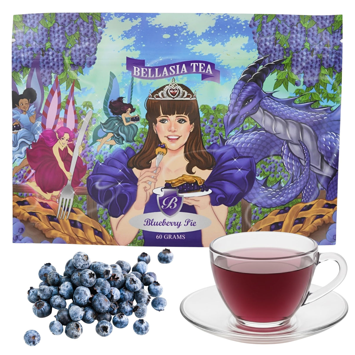 Bellasia Tea Cherry Jubilee for Kids Using Real Fruit Pieces - Caffeine Free Herbal Tea with Real Ingredients & Balanced Flavor- Add Loose Leaf Tea to Your Child’s Routine for A Fun & Tasty Drink