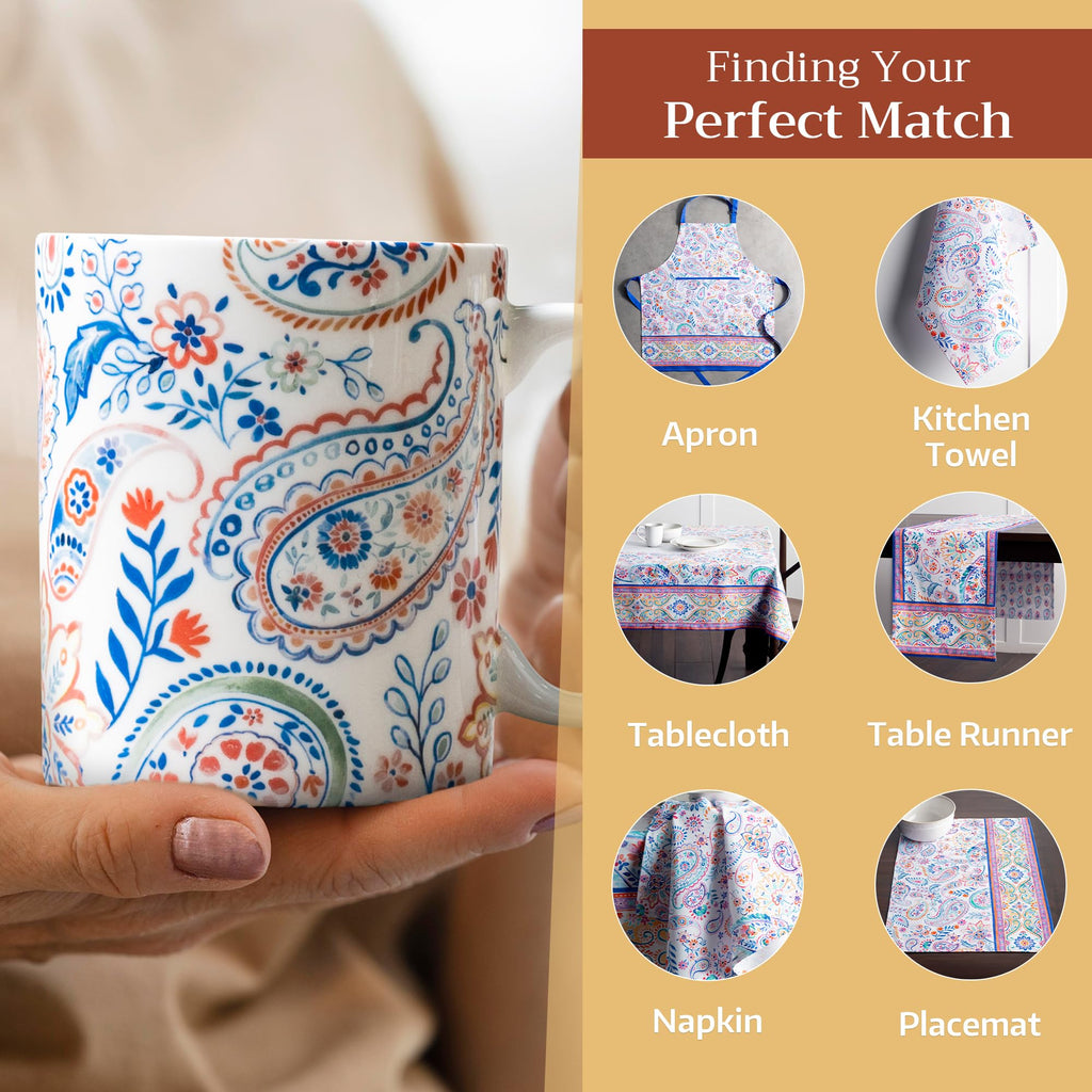 Maison d' Hermine Coffee Mug with Handles Tea Cups (12 Ounce, Pack of 1)