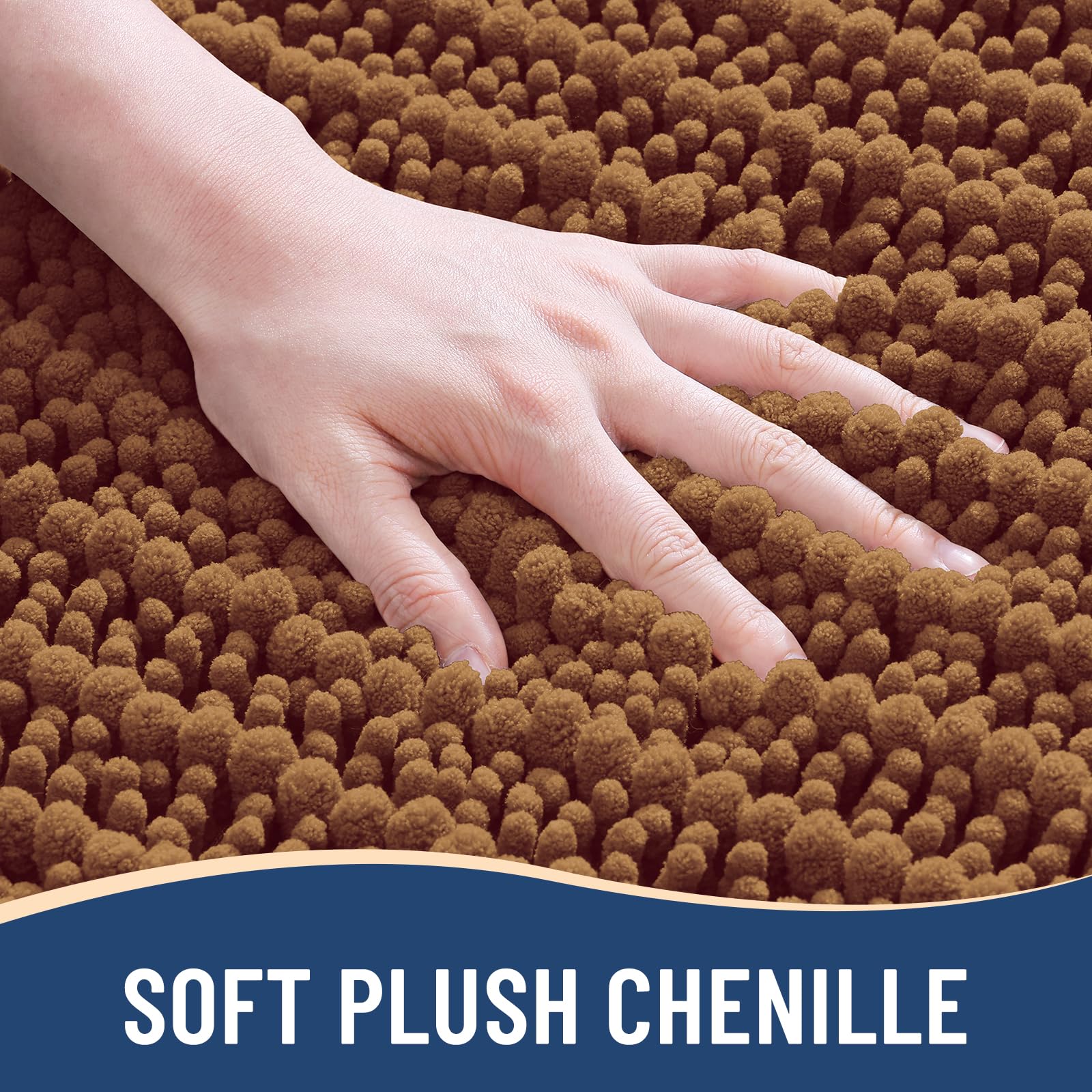 Arotive Bathroom Rugs Mat 24x16, Soft Absorbent Chenille Shaggy Bath Mat