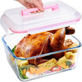 LOVYANXUE 190oz / 24Cup Extra Large Glass Storage Containers with Lids, Glass Bread Box Airtight Bread Container, Ideal Food Storage Containers, Roasting Turkey/Chicken/Cookie, Oven&Dishwasher Safe