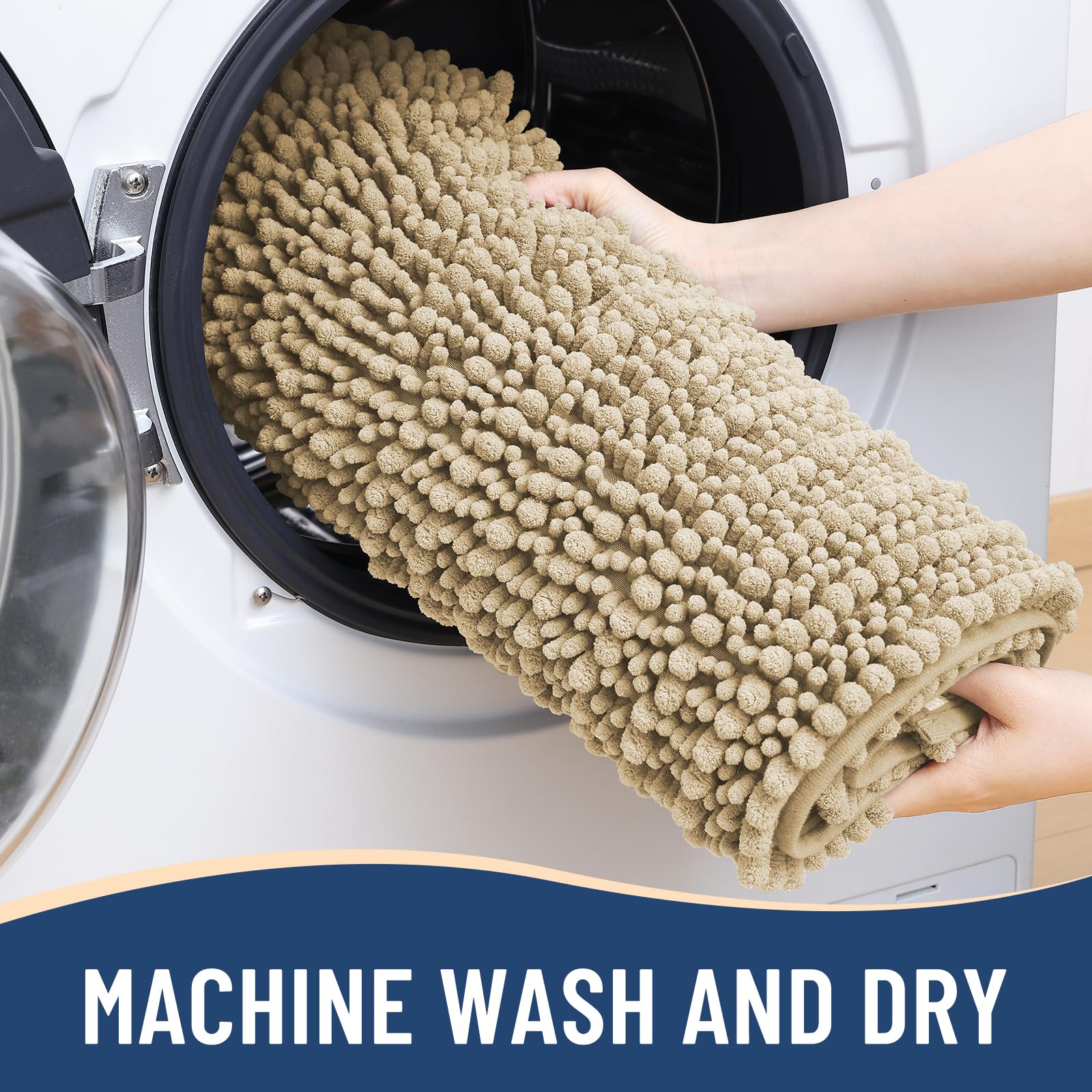 Arotive Bathroom Rugs Mat 30x17, Soft Absorbent Chenille Shaggy Bath Mat