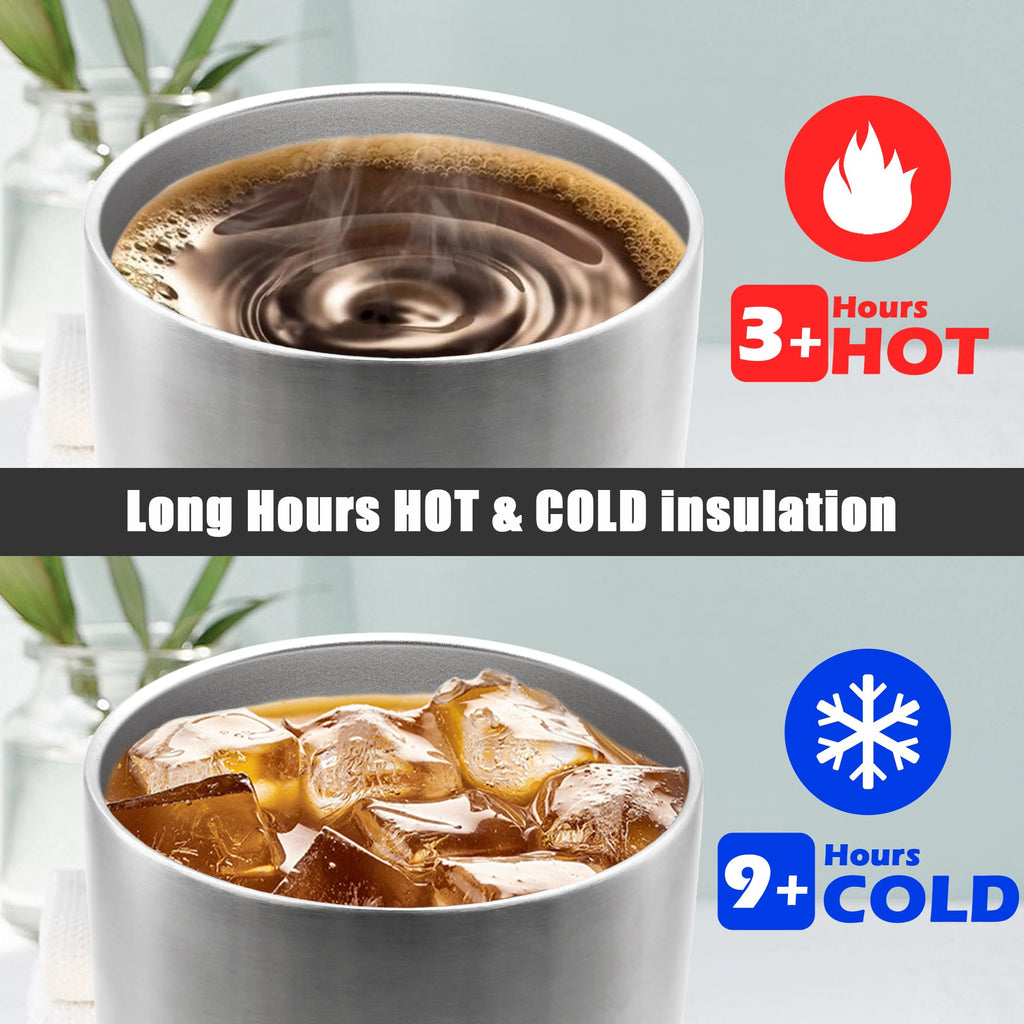 20oz Tumbler Insulated Coffee Tumblers with Lid Stainless Steel SS 4P