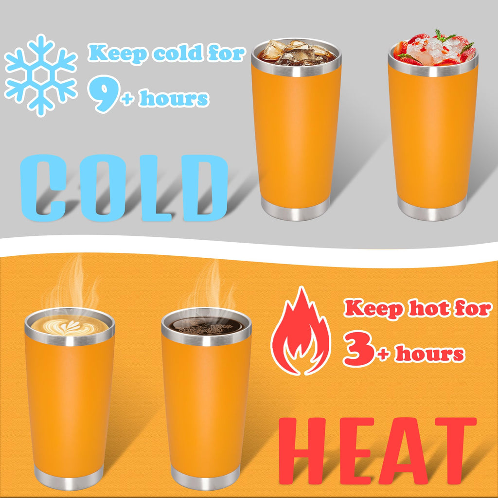 20 oz Tumbler Insulated Tumblers Stainless Steel Coffee Mug,Orange 6PCS