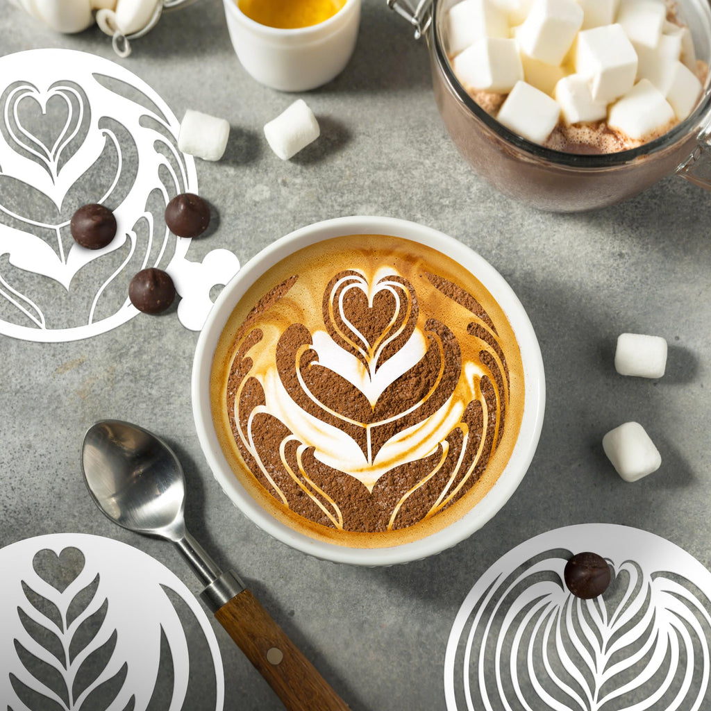Sitsink Mandala Cookie Coffee Stencils - 25 Pcs Mandala Latte Art Cookie Stencils for Coffee Cake Bread Decor, Reusable Bread Template for Sourdough Decoration Tools Baking Stencil