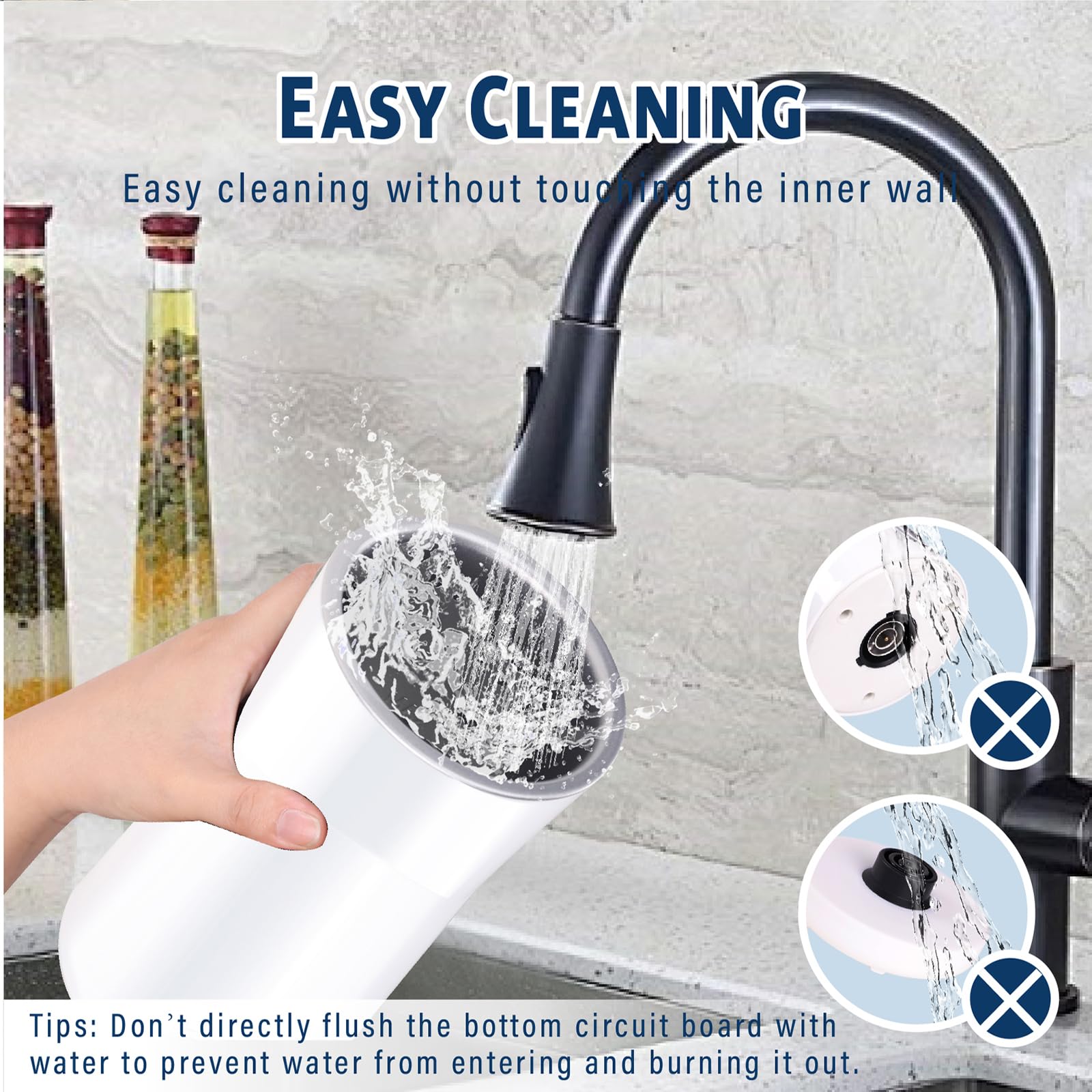 Huogary Milk Forther Simple Milk Frother and Steamer 2-in-1 Milk Steamer with Hot Milk Foam and Hot Milk for Latte, Macchiato, Cappuccinos, White （Medium）