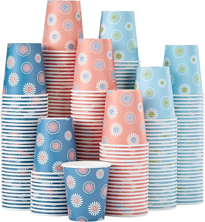 SIUQ 300 Pack 5 oz Paper Cups, Disposable Small Bathroom Mouthwash Cups