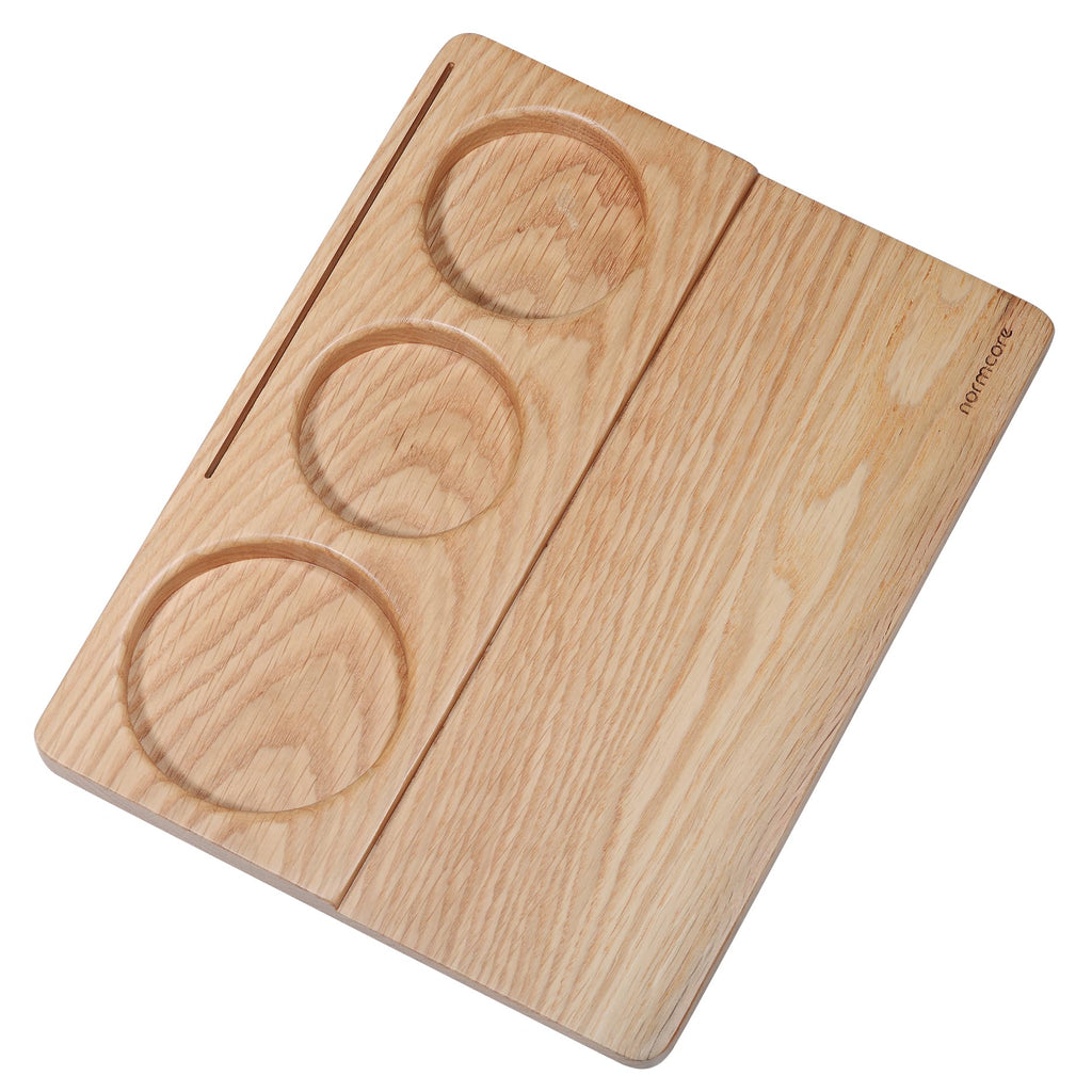 Normcore Tamping Mat - Natural OAK Espresso Tamping Station - Coffee Tamper Holder Mat Portafilter Mat For Baristas - Patent Pending - Solid American White OAK Wood