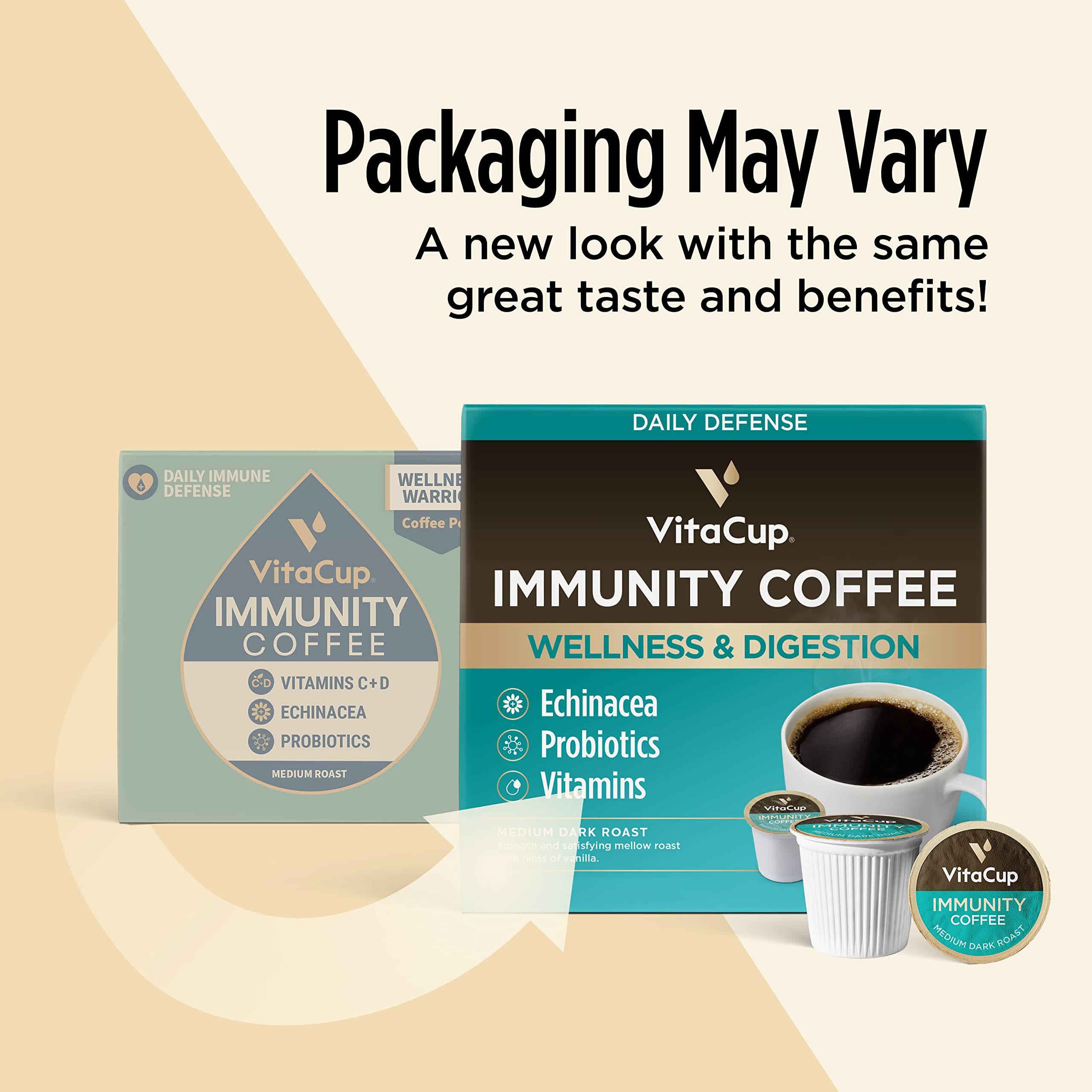 VitaCup Immunity Medium Roast Coffee Pods, 32ct