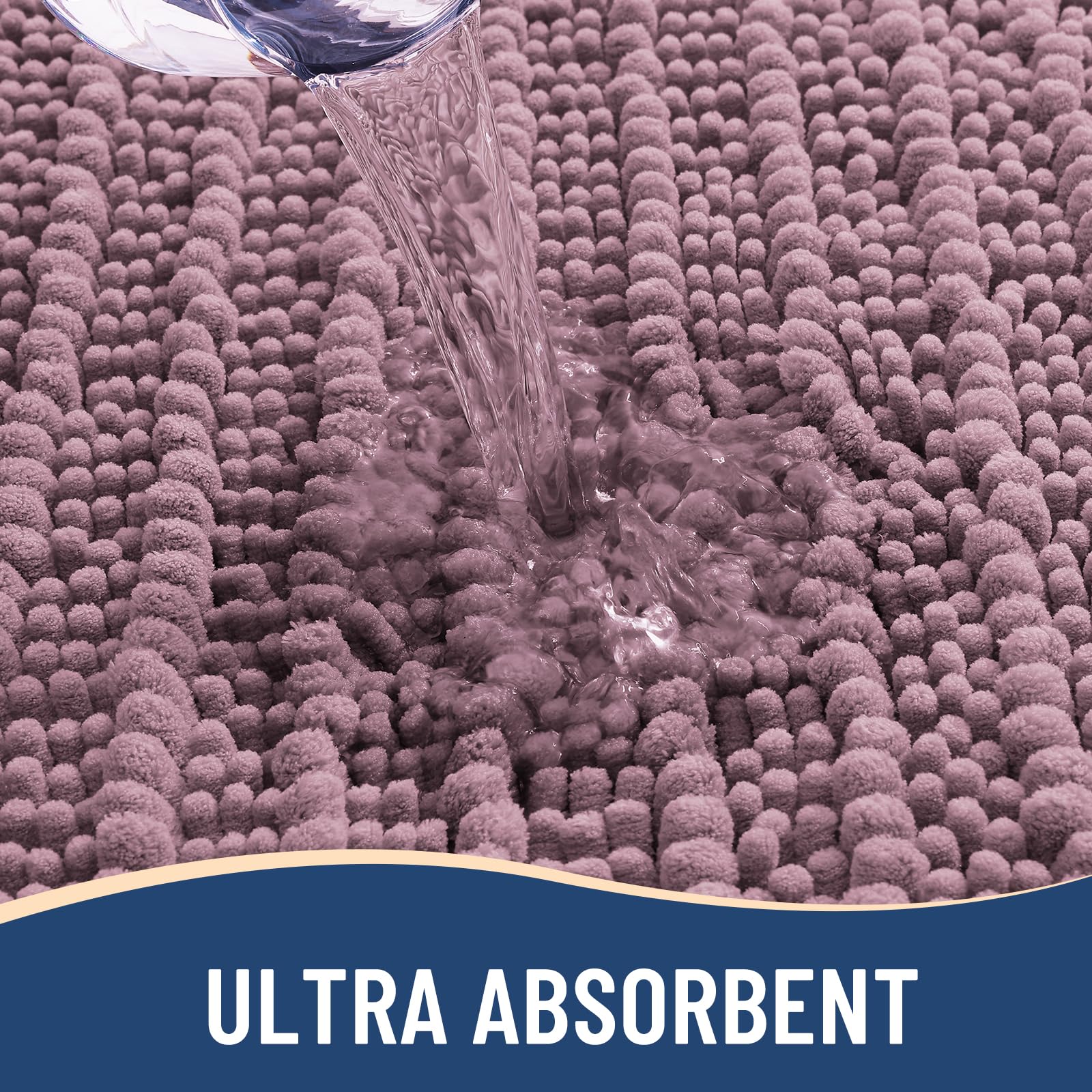 Arotive Bathroom Rugs Mat 36x24, Soft Absorbent Chenille Shaggy Bath Mat