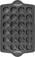 HONGBAKE mini muffin pan nonstick 24, Cupcake Tin for Baking, Commercial Small Cup Cake Tray for Cheesecake, 1.8dia, Heavy-duty, Gray