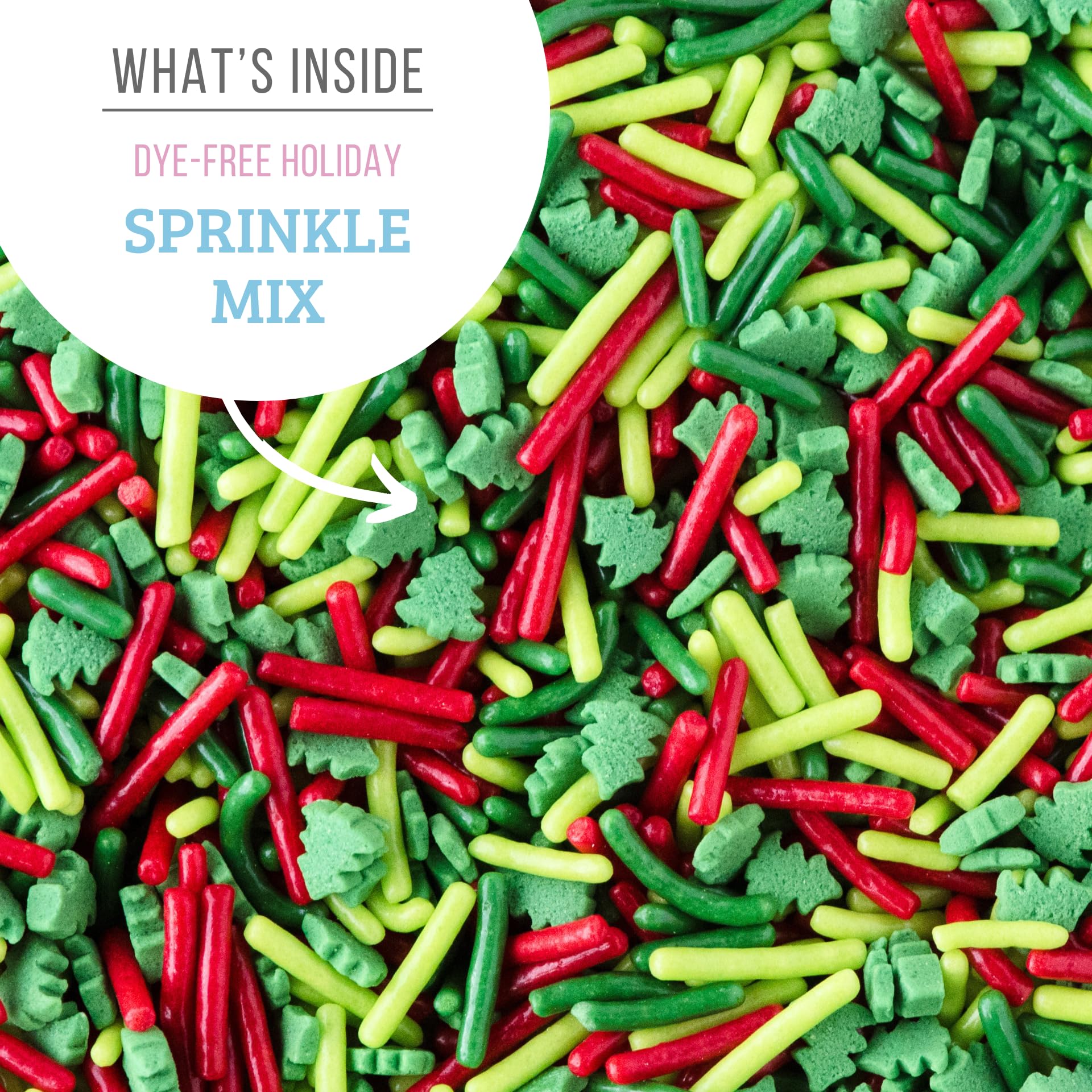 Sweets Indeed Dye-Free Holiday Frosting & Decorating Kit – 8.21 oz | Red & Green Frosting Tubes with 2 Piping Tips and 2 oz Dye-Free Sprinkle Mix | Christmas Cookie Decorating & Holiday Baking Set