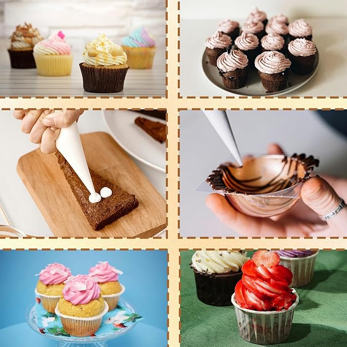24 Inch Extra Large Piping Bags Disposable 100 Pack Clear Thickened Pastry Bags Icing Bags Frosting Piping Bags Cake Decorating Bags for Dessert, Pastry, Cookies, Cupcake Decorating